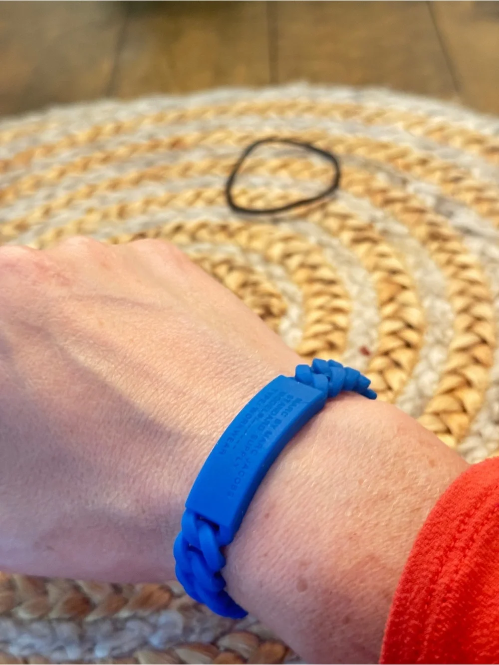 Marc by Marc Jacobs New Bright Blue Silicone Curb Chain Bracelet